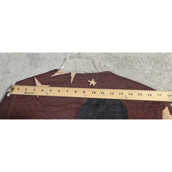 OOAK Handmade Upcycled Mickey Mouse Tapestry Jacket Quilt Lined Fringe Women's L - Picture 14 of 16